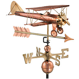 Good Directions - GD9521PA - Biplane with Arrow Weathervane - Pure Copper