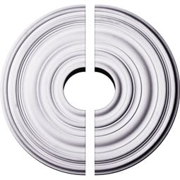 Ekena Millwork - CM18CA2-05000 - Endurathane Carton Ceiling Medallion, 17 3/4"OD x 1 3/8"P (For Canopies up to 5"), Two Piece, Factory Primed