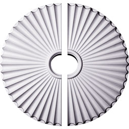 Ekena Millwork - CM30SH2-06000 - Endurathane Shakuras Ceiling Medallion, 29 1/2"OD x 2"P (For Canopies up to 5 1/2"), Two Piece, Factory Primed