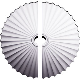 Ekena Millwork - CM48SH2-06000 - Endurathane Shakuras Ceiling Medallion, 47 5/8"OD x 2"P (For Canopies up to 6"), Two Piece, Factory Primed
