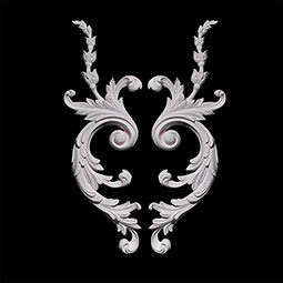 Pearlworks - SW-140B-EXT - Approx. 5"W x 14-3/4"H x 3/4"D Acanthus Wheat and Scroll Resin Swag Pair
