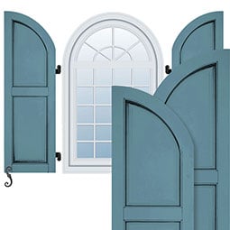Atlantic Shutter Systems Custom - AAPA - Atlantic Architectural Arch Top Raised Panel Shutters, (Per Pair)