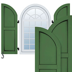 Atlantic Shutter Systems Custom - ACPA - Atlantic Classic Arch Top Raised Panel Shutters, (Per Pair)