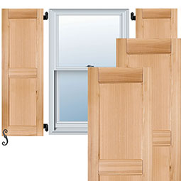 Noralco Industries, Inc. - AWFP - Architectural Collection Real Wood Flat Panel Shutters (Per Pair)