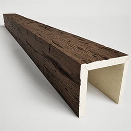 Ekena Millwork - BMHH3-ST - 3-Sided (U-beam) Hand Hewn Timberthane Faux Wood Ceiling Beam