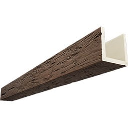Ekena Millwork - BMHH3-ST - 3-Sided (U-beam) Hand Hewn Timberthane Faux Wood Ceiling Beam
