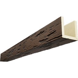 Ekena Millwork - BMPC3-ST - 3-Sided (U-beam) Pecky Cypress Timberthane Faux Wood Ceiling Beam