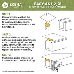 Ekena Millwork - BMRRS3 - Heritage Timber Resawn Rip Faux Wood Beam, 3-Sided (U-Beam)