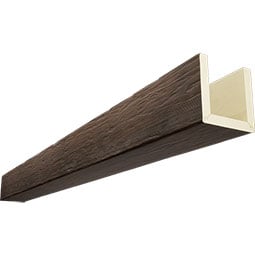 Ekena Millwork - BMRS3-ST - 3-Sided (U-beam) Rough Sawn Timberthane Faux Wood Ceiling Beam