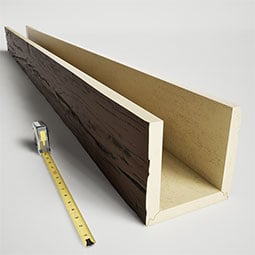 Ekena Millwork - BMRW3-ST - 3-Sided (U-beam) Riverwood Timberthane Faux Wood Ceiling Beam