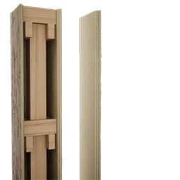 Ekena Millwork - COLURUSTIC - Timberthane Hand Hewn Faux Wood Non-Tapered Square Column Wrap w/ Standard Capital & Base, Factory Prepped