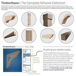 Ekena Millwork - COLURUSTIC - Timberthane Hand Hewn Faux Wood Non-Tapered Square Column Wrap w/ Standard Capital & Base, Factory Prepped