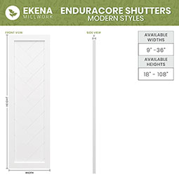Ekena Millwork - ECC001HZ - EnduraCore Composite, Horizontal Slat Modern Style Shutters (Per Pair - Hardware Not Included)