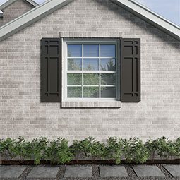 Ekena Millwork - ECC001SJ - EnduraCore Composite, San Juan Capistrano Mission Style Shutters (Per Pair - Hardware Not Included)