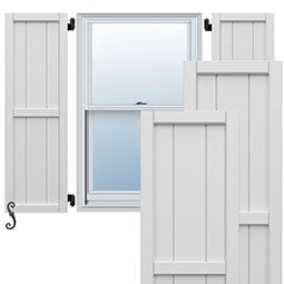 Ekena Millwork - ECC101BF - EnduraCore Composite, Two Board Framed Board-n-Batten Shutters (Per Pair - Hardware Not Included)
