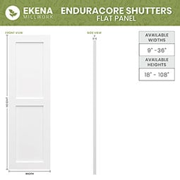 Ekena Millwork - CUSTOM-ECCFP - EnduraCore Composite, Flat Panel Shutters (Per Pair)