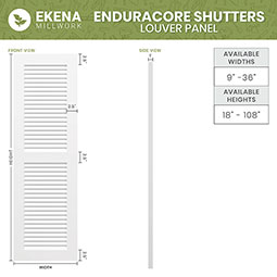 Ekena Millwork - CUSTOM-ECC101LV - EnduraCore Composite, Two Equal Louver Shutters (Per Pair)