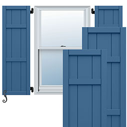 Ekena Millwork - CUSTOM-ECC201BF - EnduraCore Composite, Three Framed Board-n-Batten Small Top Shutters (Per Pair)