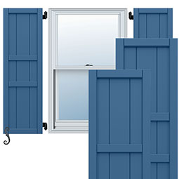 Ekena Millwork - CUSTOM-ECC301BF - EnduraCore Composite, Three Framed Board-n-Batten Small Center Shutters (Per Pair)
