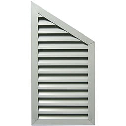 New Concept Louvers - GVAPR590 - Half Peaked Top Right Aluminum Clad Gable Vent Louver, Right