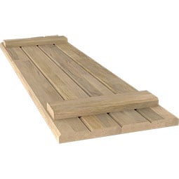 Ekena Millwork - ARWBE - Americraft Exterior Real Wood Elliptical Top Board-n-Batten Shutters (Per Pair)