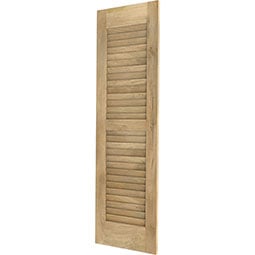 Ekena Millwork - ARWLV - Americraft Louver Exterior Real Wood Shutters (Per Pair), w/ Aluminum Shutter Caps