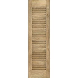 Ekena Millwork - ARWLV - Americraft Louver Exterior Real Wood Shutters (Per Pair), w/ Aluminum Shutter Caps