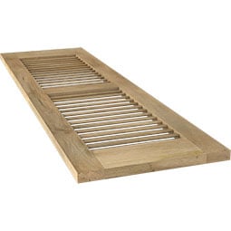 Ekena Millwork - ARWLV - Americraft Louver Exterior Real Wood Shutters (Per Pair), w/ Aluminum Shutter Caps