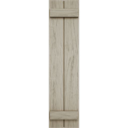 Ekena Millwork - SHUBJS - Timberthane Faux Wood Joined Board-n-Batten Shutters, Primed Tan, Sold As Pair