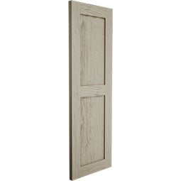 Ekena Millwork - SHUFP - Timberthane Faux Wood Shutters Equal Flat Panel, Primed Tan, Sold As Pair