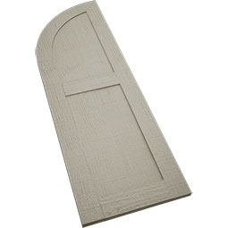 Ekena Millwork - SHUFPQ - Timberthane Faux Wood Shutters Equal Flat Panel w/ Quarter Round Arch Top, Primed Tan, Sold As Pair