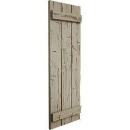 Ekena Millwork - CUSTOM-SHUSB - Timberthane Faux Wood Spaced Board-n-Batten Shutters, Primed Tan, Sold As Pair