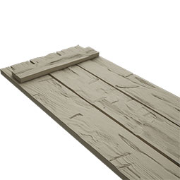 Ekena Millwork - CUSTOM-SHUSB - Timberthane Faux Wood Spaced Board-n-Batten Shutters, Primed Tan, Sold As Pair