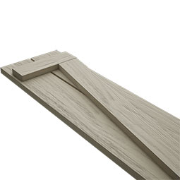 Ekena Millwork - SHUBSZ - Timberthane Faux Wood Spaced Board-n-Batten Shutters w/ Z-Board, Primed Tan, Sold As Pair