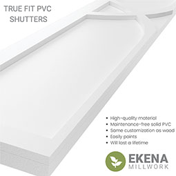 Ekena Millwork - CUSTOM-TFPCP - True Fit PVC Cedar Park Fixed Mount Shutters (Per Pair)