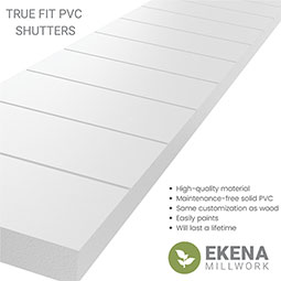 Ekena Millwork - CUSTOM-TFPHZ - True Fit PVC Horizontal Slat Modern Style Shutters (Per Pair)