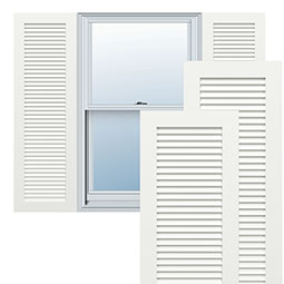 Ekena Millwork - TFP001LV - TrueFit All Louver Shutters, PVC, Unfinished (Per Pair - Hardware Not Included)