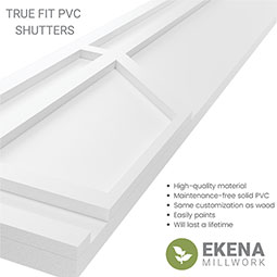 Ekena Millwork - CUSTOM-TFPSK - True Fit PVC Shaker Fixed Mount Shutters (Per Pair)