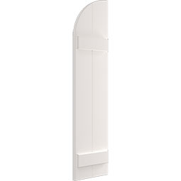 Ekena Millwork - TFP101BA - True Fit PVC, Two Board Arch Top Joined Board-n-Batten Shutters, Unfinished (Per Pair - Hardware Not Included)