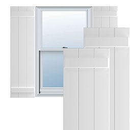 Ekena Millwork - TFP101BB - True Fit PVC, Joined Board-n-Batten Shutters (Per Pair - Hardware Not Included)
