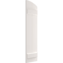 Ekena Millwork - TFP101BE - True Fit PVC, Two Board Elliptical Top Joined Board-n-Batten Shutters, Unfinished (Per Pair - Hardware Not Included)