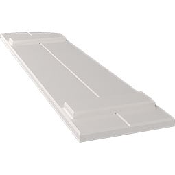 Ekena Millwork - TFP101BE - True Fit PVC, Two Board Elliptical Top Joined Board-n-Batten Shutters, Unfinished (Per Pair - Hardware Not Included)
