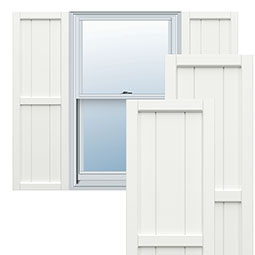 Ekena Millwork - TFP101BF - True Fit PVC, Two Board Framed Board-n-Batten Shutters (Per Pair - Hardware Not Included)