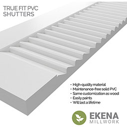 Ekena Millwork - CUSTOM-TFPCA - True Fit PVC Arch Top Combination Louver/Panel Shutters (Per Pair)