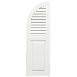 Ekena Millwork - CUSTOM-TFPCA - True Fit PVC Arch Top Combination Louver/Panel Shutters (Per Pair)