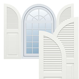 Ekena Millwork - CUSTOM-TFPCA - True Fit PVC Arch Top Combination Louver/Panel Shutters (Per Pair)