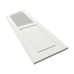 Ekena Millwork - CUSTOM-TFPCE - True Fit PVC Elliptical Top Combination Louver/Panel Shutters (Per Pair)