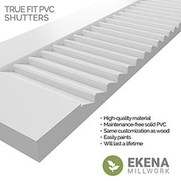 Ekena Millwork - CUSTOM-TFPCO - True Fit PVC Combination Louver/Panel Shutters (Per Pair)