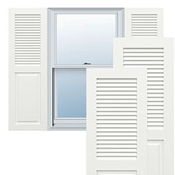 Ekena Millwork - CUSTOM-TFPCO - True Fit PVC Combination Louver/Panel Shutters (Per Pair)