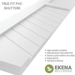 Ekena Millwork - CUSTOM-TFPCV - True Fit PVC Chevron Modern Style Shutters (Per Pair)